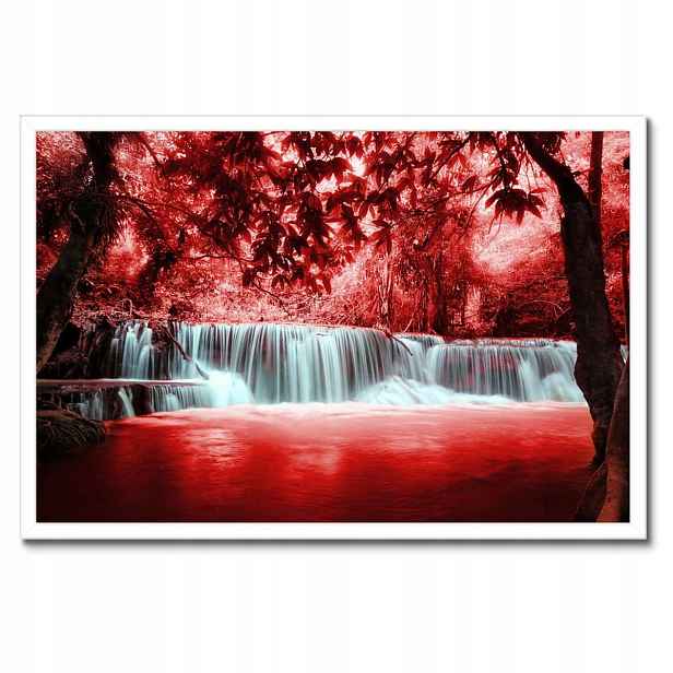 Plakáty v rámu 60x40 Červený vodopád Kaskáda