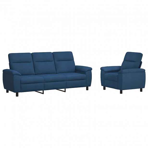 vidaXL Set pohovek 2 pcs Modrá Textil