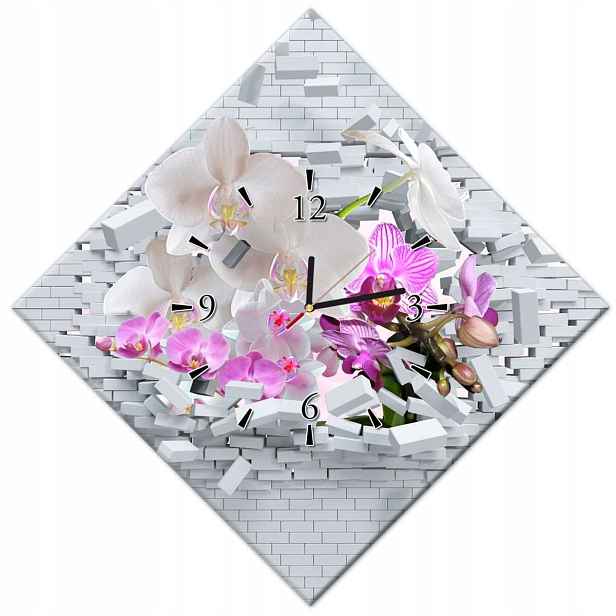 Hodiny 56x56 Orchidej ve zdi