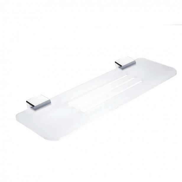 Nimco Kibo - Polička s frézovanými otvory, délka 40 cm, matný plexiglass/chrom Ki X340-26