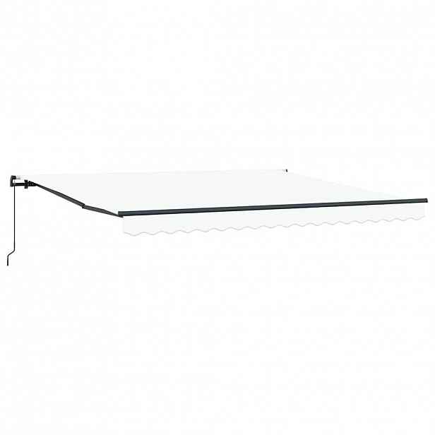 vidaXL Stahovací markýza Bílá 400 × 350 cm Polyester a hliník