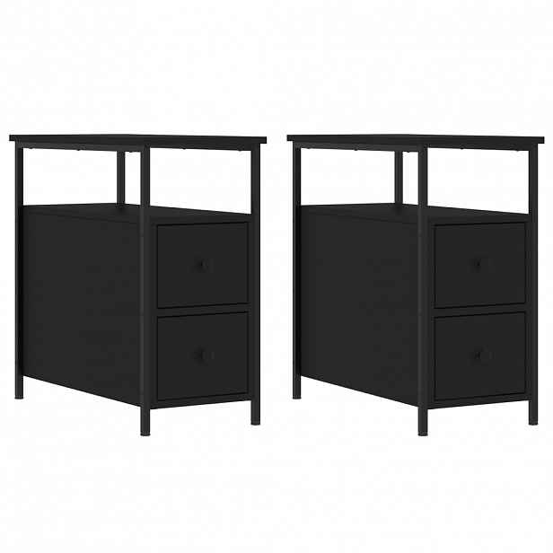 vidaXL Noční stolky 2 ks černé 30 x 60 x 60 cm kompozitní dřevo