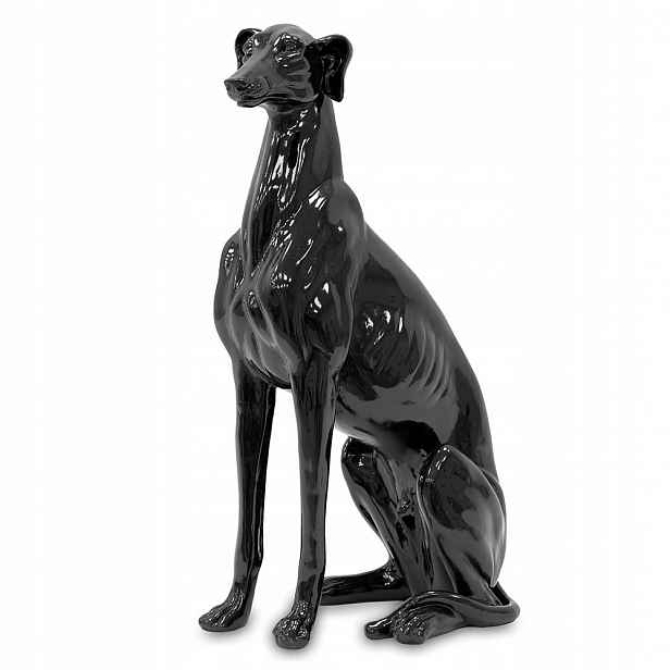 Figurka Pes Chart Černý 40x24x15cm Lesk Psa Černá