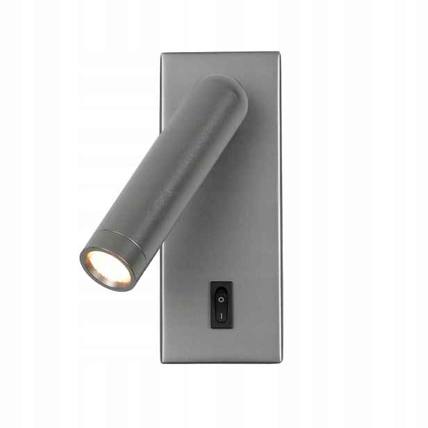 Italux Nástěnná lampa Nova Šedá Led 2.5W Pohyblivý reflektor s vypínačem