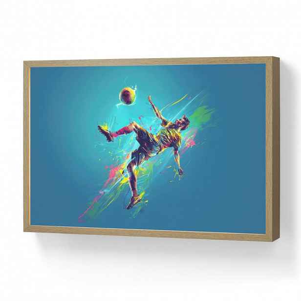 OnlyWow DOBÍJECÍ NOČNÍ LAMPIČKA Fotbalista - Stříkající barva - Barevné - Míč 60x40 cm