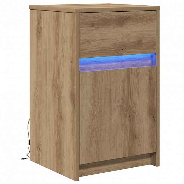 vidaXL LED noční skříňka dub artisan 38 x 34 x 61 cm Kompozitní dřevo