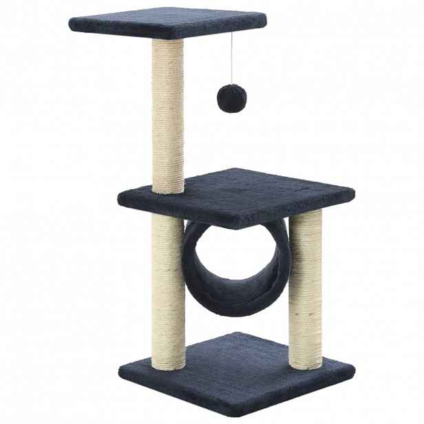 vidaXL Škrabadlo pro kočky se sisalovými sloupky 65 cm tmavě modré