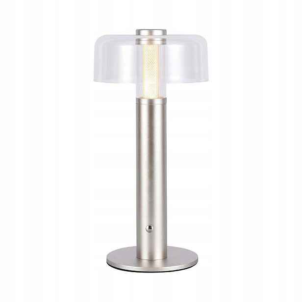 Stolní Led lampa Usb s dotykovým akumulátorem, stříbrná, 30 cm V-tac