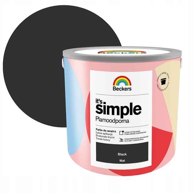 Beckers It'S Simple 2,5L Black Barva Odolná Vůči Skvrnám Na Stěny