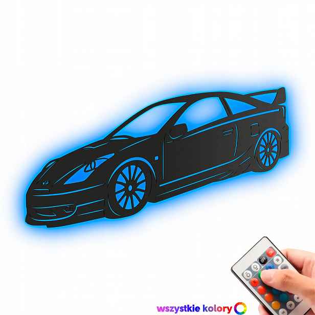 Dřevěný 3D obraz Toyota Celica VII Dekorace Dárek Noční Lampa Led XL