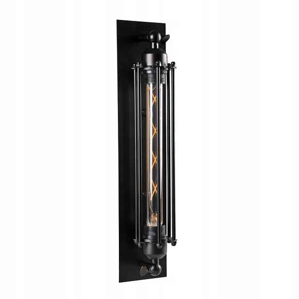Industriální nástěnné svítidlo loft černé vertikální 47 cm do ložnice Polux