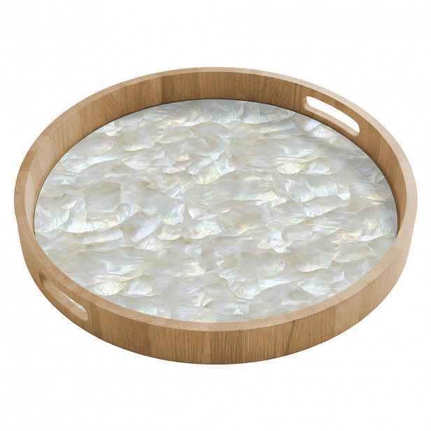 OnlyWow SERVÍROVACÍ PODNOS Perleťový lesk - Bílá - Shell 50x50 cm