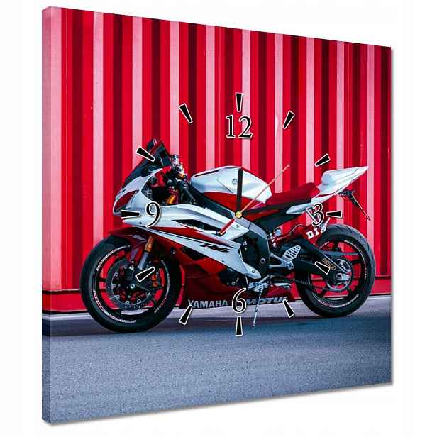 Hodiny 40x40 Bílo-červené Yamaha