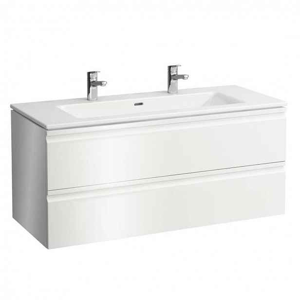 Laufen Pro S - Skříňka s dvojumyvadlem, 120x55x50 cm, 2 zásuvky, matná bílá H8619674631071