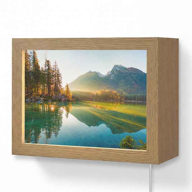 OnlyWow NÁSTĚNNÁ LAMPA Jezero - Les - Hory - Příroda - Slunce - Krajina 20x15 cm