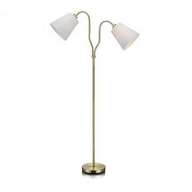 Zlatá volně stojící lampa s bílými stínidly Markslöjd Modena