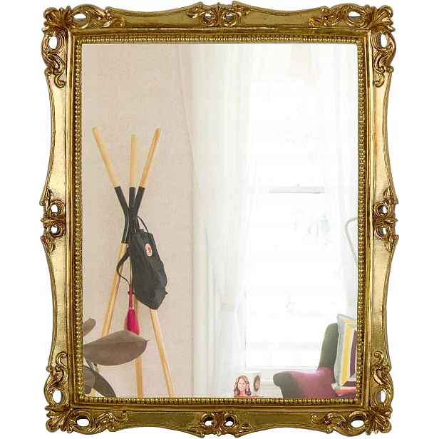 Zrcadlo Nástěnné Vintage Zlaté Dekorativní Retro 42x34 CM Funerom