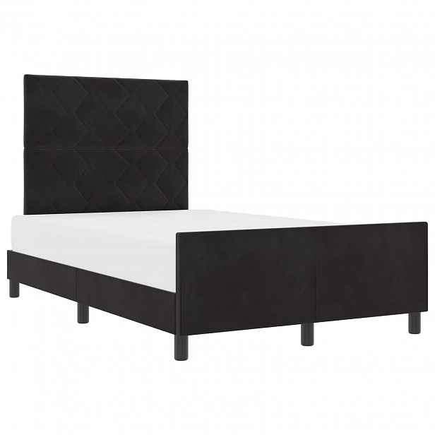 vidaXL Postel s boxspringem s čelo Černá 120 x 200 cm samet