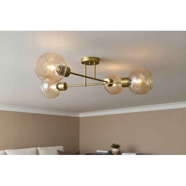 Euro-Lamp Stropní Svítidlo Edi 4 Zlaté medové stínidlo 4X60W Výrobce