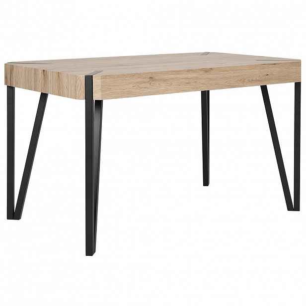 Beliani JÍDELNÍ STŮL 130/80/75 cm Světle hnědý, Černý Obdélníkový Cambell