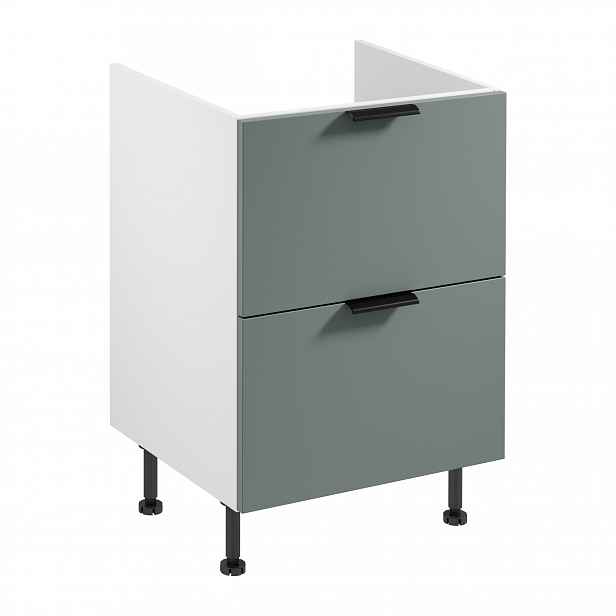 Spodní šuplíková kuchyňská skříňka SALERNO - šířka 60 cm, bílá / zelená