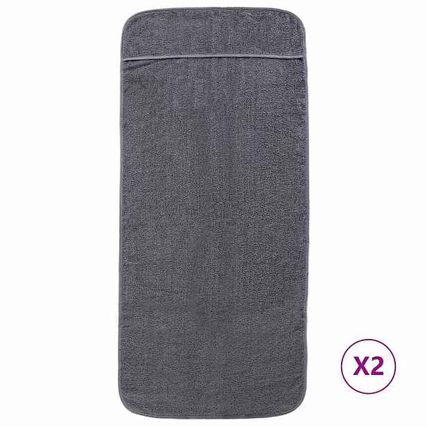 vidaXL Plážové osušky 2 ks antracitové 60 x 135 cm textil 400 GSM