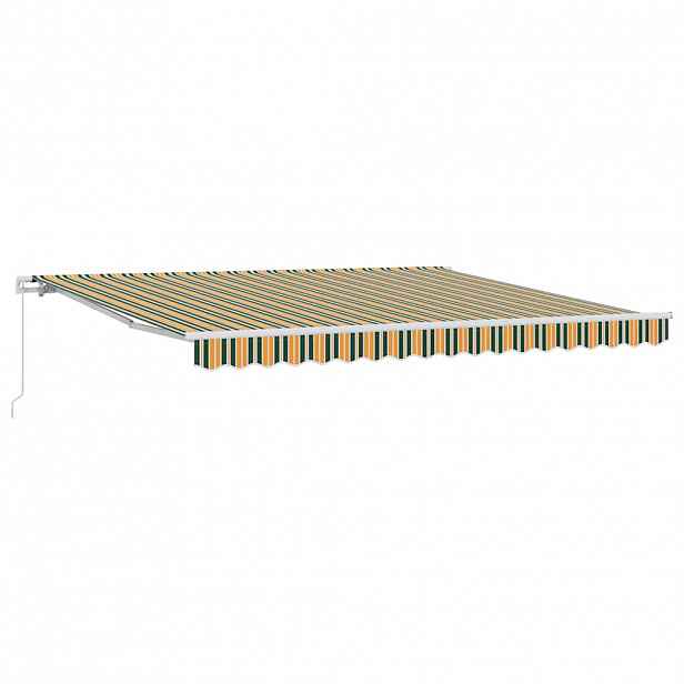 vidaXL Stahovací markýza Zelená 400 × 350 cm Polyester a hliník