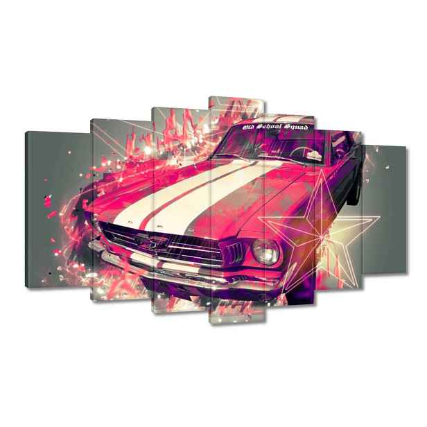 Obrazy 140x80 Růžový Ford Mustang