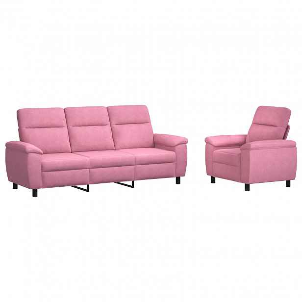 vidaXL Set pohovek 2 pcs Růžová Textil