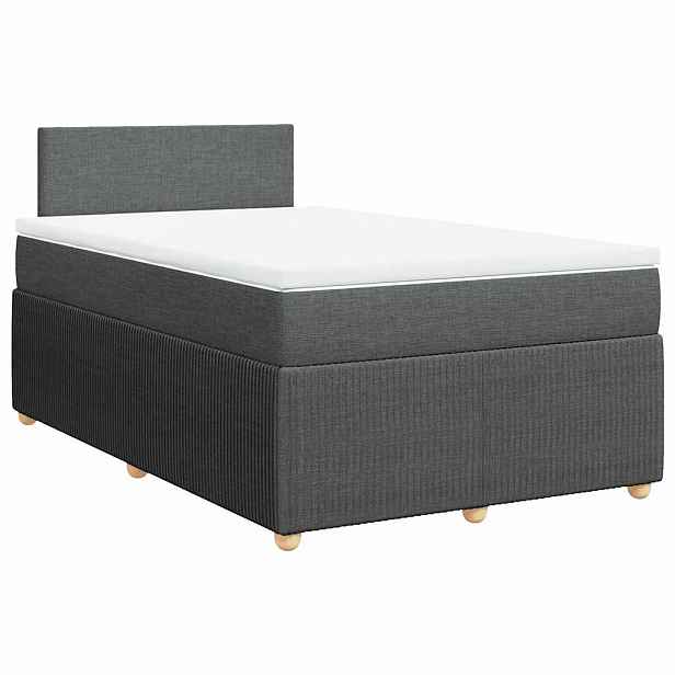 vidaXL Box spring postel s matrací tmavě šedá 120x200 cm textil