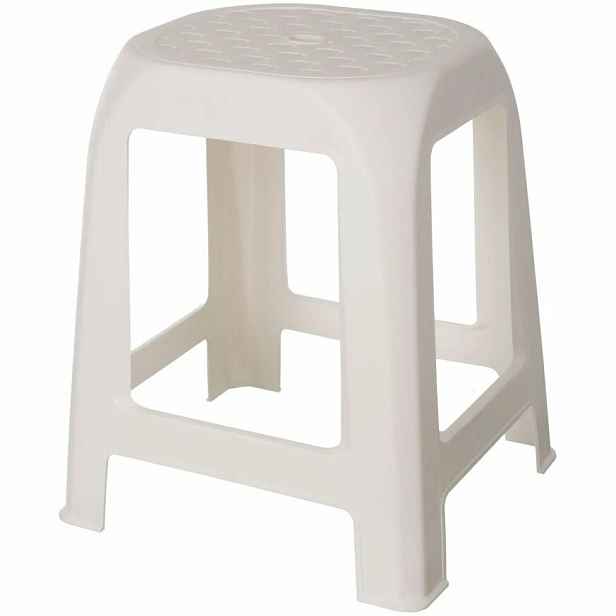 Plastová stolička DESIGN bílá, 41 x 35 x 46 cm