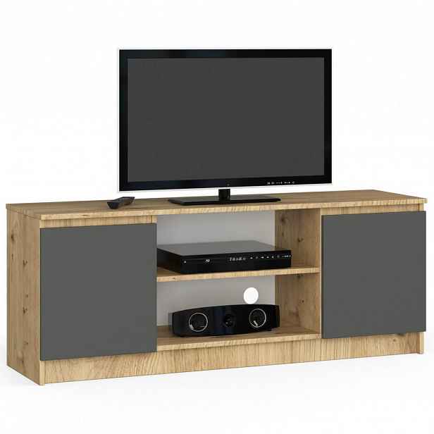 RAUMHIRSCH FURNITURE LOWBOARD dub Artisan, grafitově šedá 55/140/40