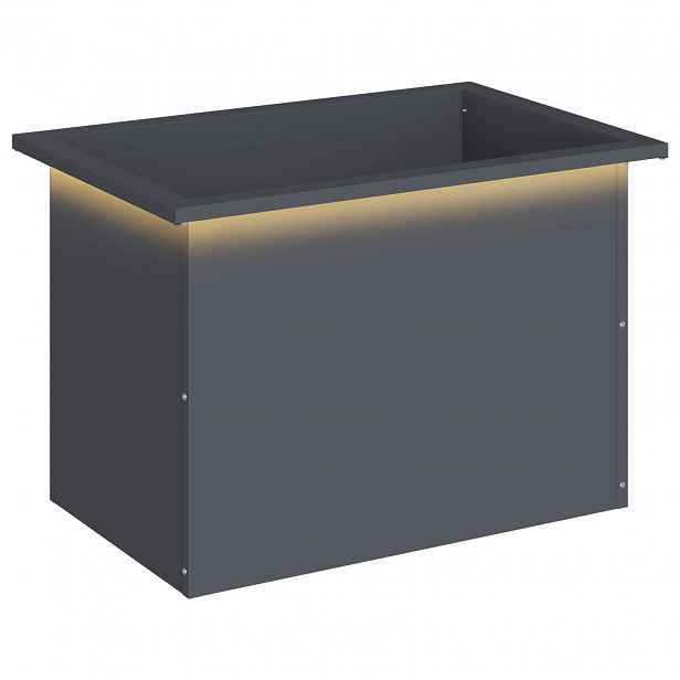 vidaXL Zahradní truhlík s LED osvětlením Antracitová 40 × 60 × 40 cm
