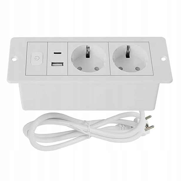 Zásuvka, Elektrická lišta, Usb stolní Menayoda bílá