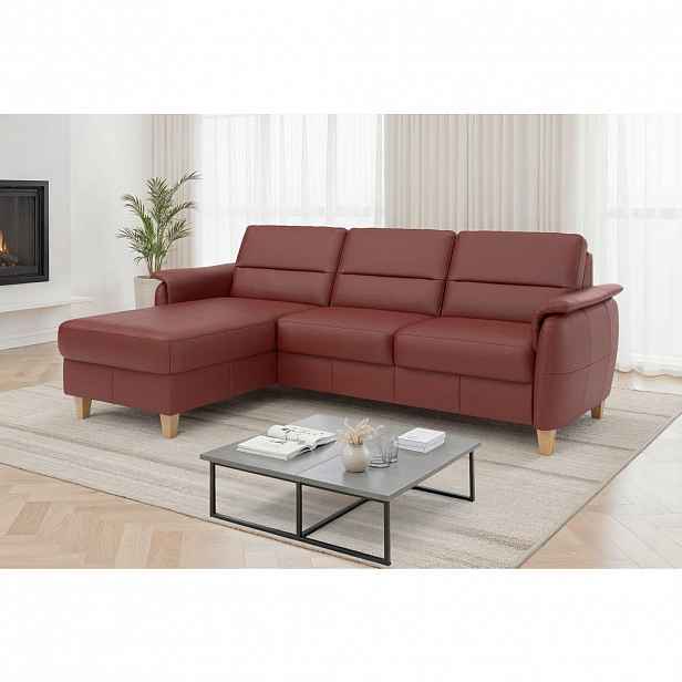 Sit & More ROHOVÁ SEDAČKA, kůže, textil, červenohnědá