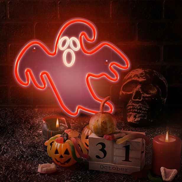 Dekorativní Led neon Duch červený