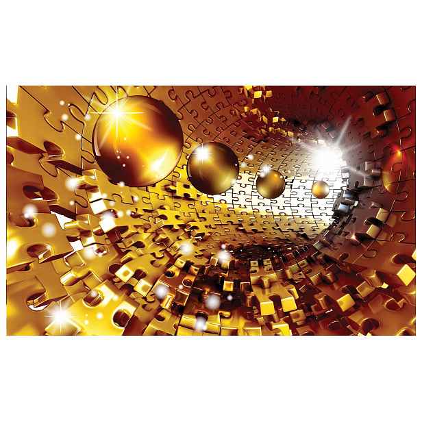 Fototapeta Zlatá sféra Tunel Perspektiva Abstrakce Cesta 200x140 lepidlo
