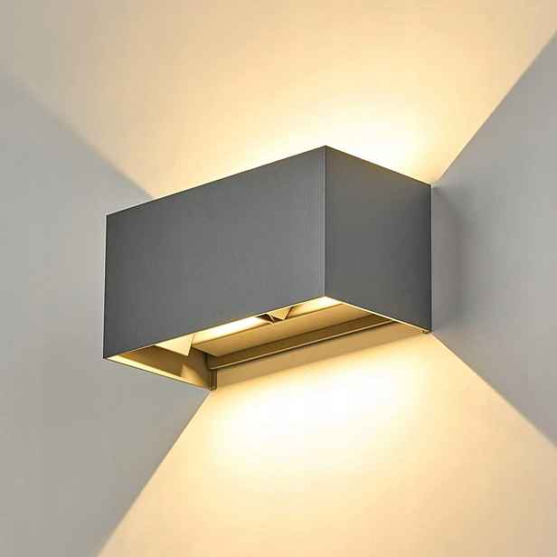 Nástěnná lampa Dr.lazy bílá, integrovaný Led zdroj 20 W, šedá