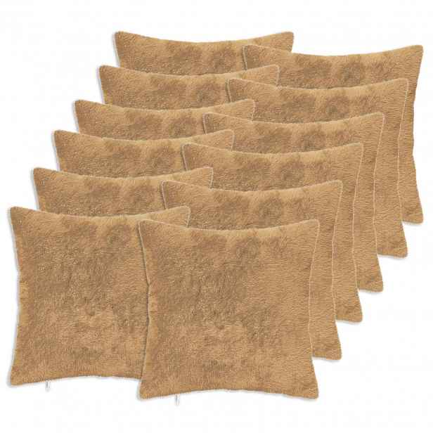 vidaXL Povlak na polštář 12 ks HEERLEN Taupe 45 x 45 cm Umělá králičí