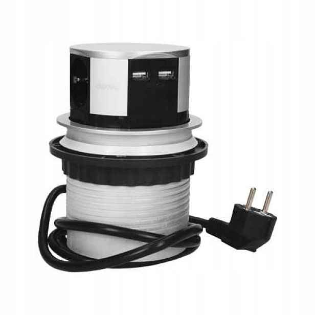 Výsuvný stolní konektor Schuko Usb 3X2P+Z Orno