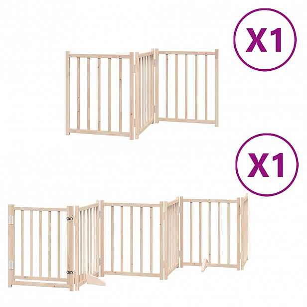 vidaXL Zábrana pro psy s dvířky skládací 9 panelů 450 cm topol