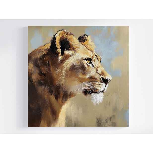 Obraz Na Plátně Canvas Portrét Lva Zvíře Afrika Safari Olej 50x50