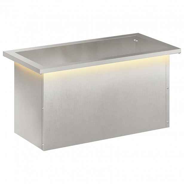 vidaXL Zahradní truhlík s LED osvětlením Stříbrná 30 × 60 × 30 cm