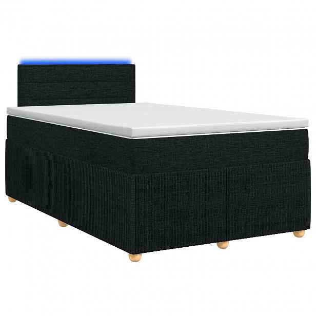 vidaXL Postel boxspring s matrací s čelo Černá 120 x 190 cm Textil