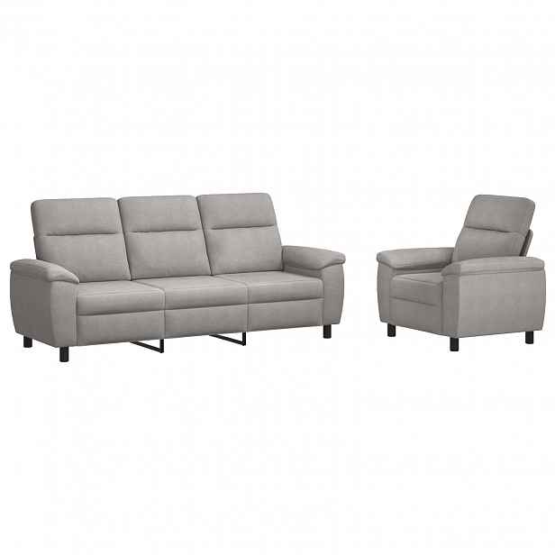 vidaXL Set pohovek 2 pcs Oblačno šedá Textil
