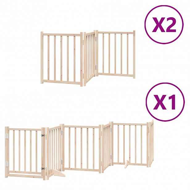 vidaXL Zábrana pro psy s dvířky skládací 12 panelů 600 cm topol
