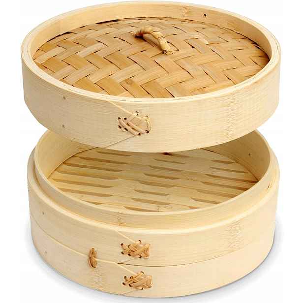 Čínský parník Bambusový parní hrnec Kulatý košík Průměr 30cm Proorient