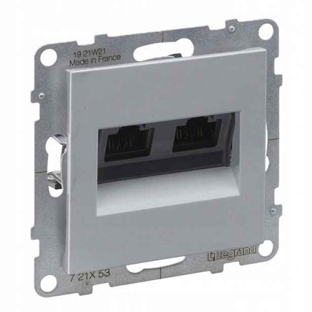 Legrand Suno Aluminium Počítačová zásuvka Utp 6 2xRJ45 KAT.6 721353