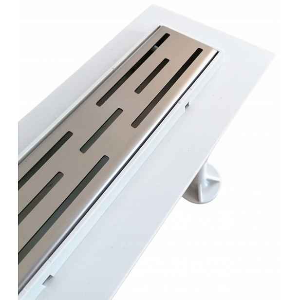 Lineární odtok 60 cm Abs nízká konstrukce, vzor ocel inox M05