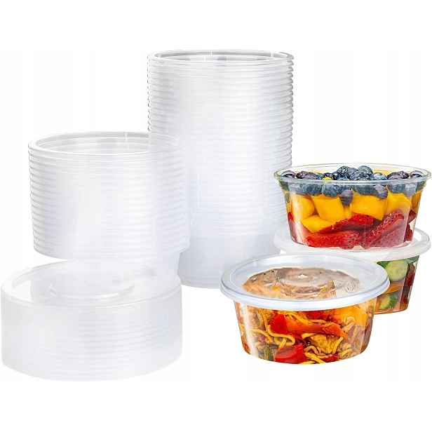 Plastové Kuchyňské Nádoby Hermetické 325 ML, Průhledné, 50 Ks